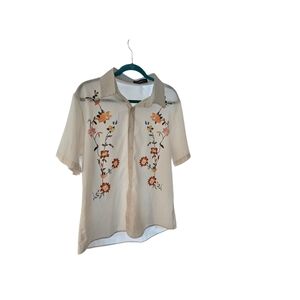 INCERUN Beige Button-Up Shirt
